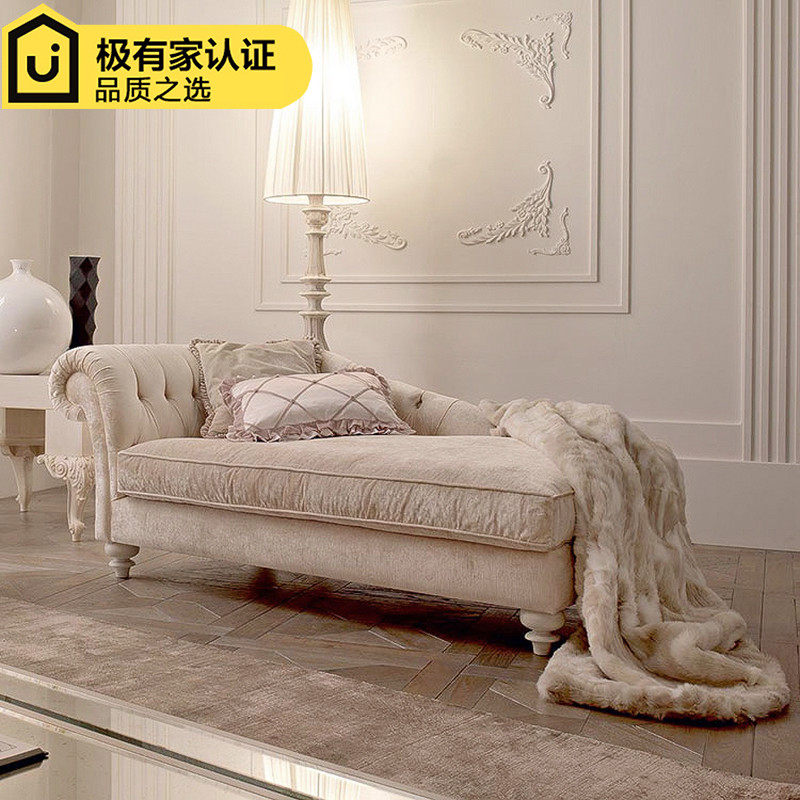 欧式新古典布艺贵妃椅小户型卧室美人榻可拆洗躺椅沙发休闲太妃椅