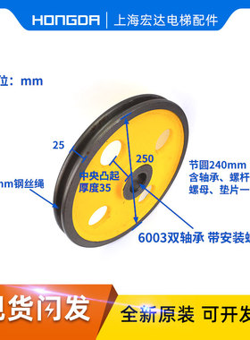 宁波申菱限速器涨紧轮装置 ZJZ116-05 通力250直径奥的斯电梯配件