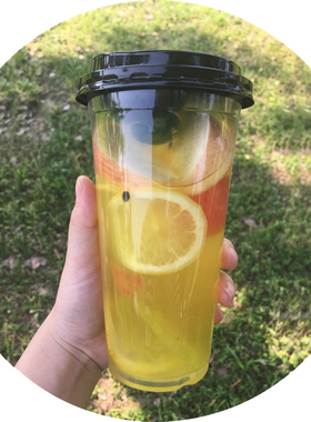 一次性90口径透明奶茶塑料杯子400/500/600/700ml1000只打包光杯
