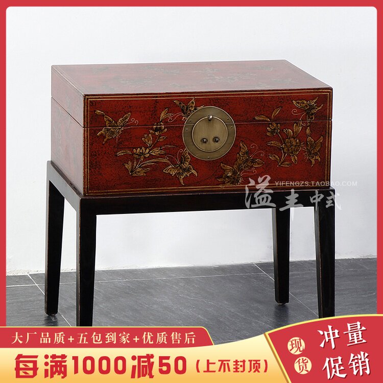 明清仿古实木客厅角几沙发边几新中式做旧复古储物茶桌卧室床头柜