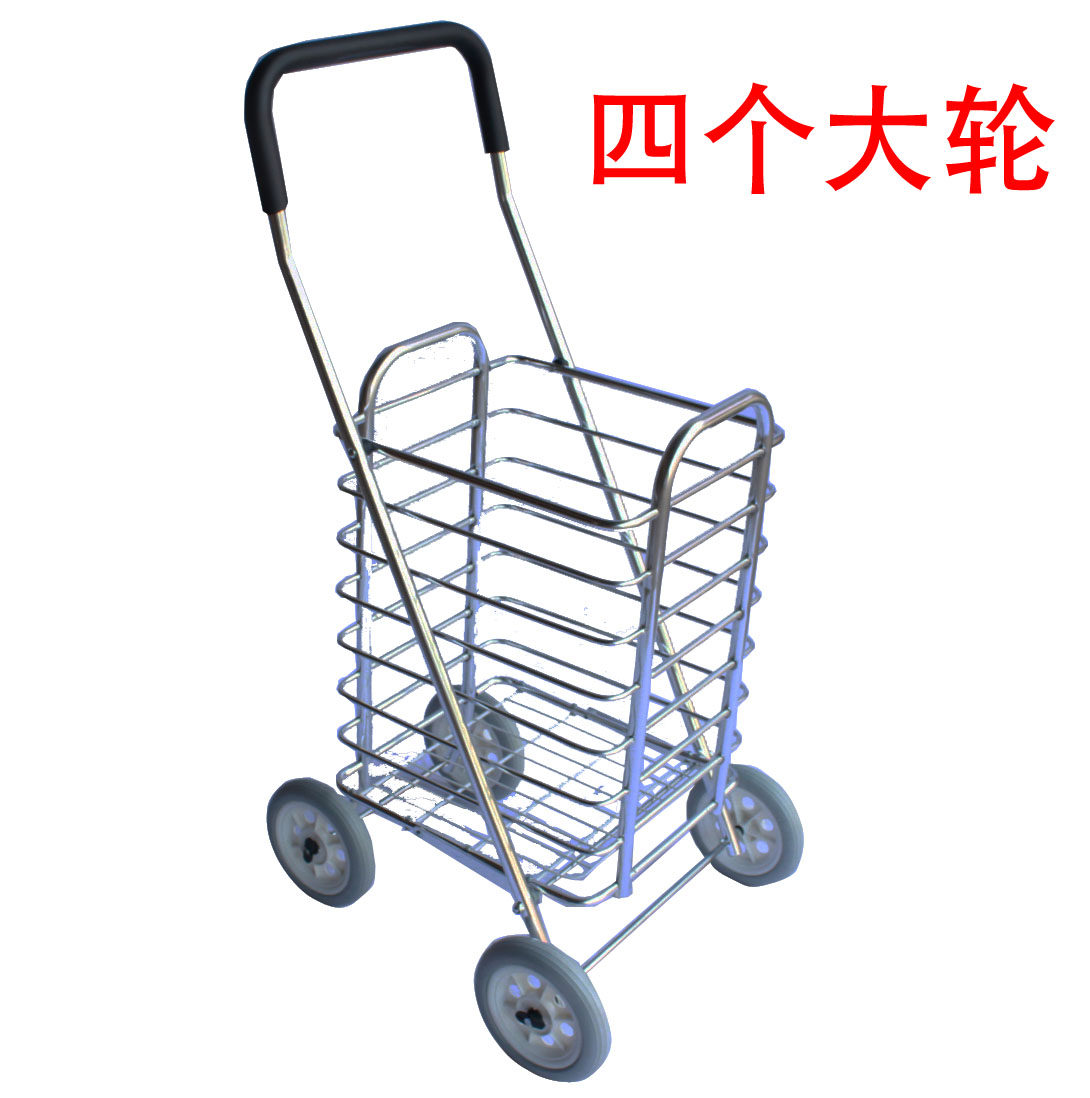 可折叠车四轮购物车买菜车小拉车手拖车 拉杆车推车老年车便携
