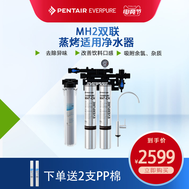 爱惠浦商用净水器自来水直饮过滤器咖啡店甜品店净水机MH2双联
