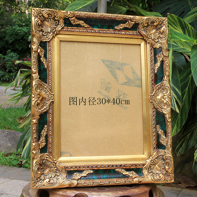 欧式实木画框定制油画金色绿色油画画框相框宽度9.5cm厚度4cm