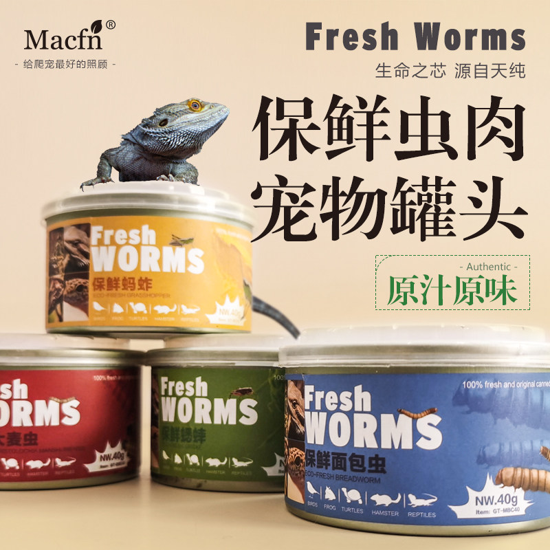 保鲜罐头水龟蜥蜴鬃狮粮角蛙守宫杜比亚蟑螂蟋蟀面包虫大麦虫活食图片