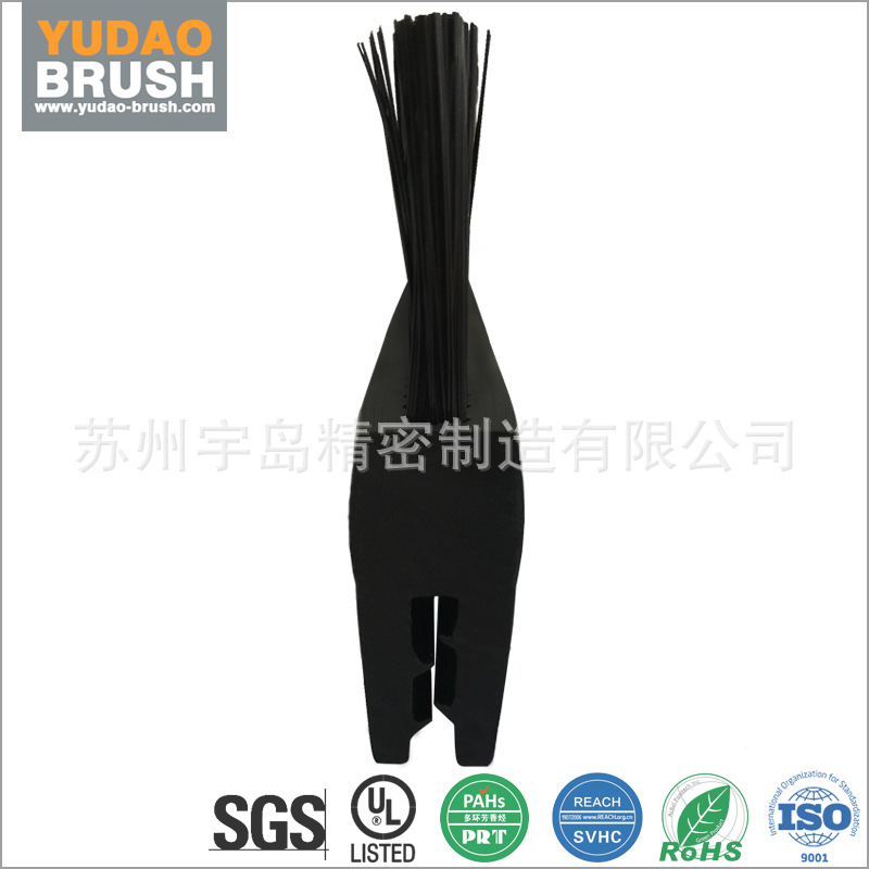 【植毛】UL9-V0阻燃 通过CM资质 PVC卡条夹紧固定 威图机柜毛刷