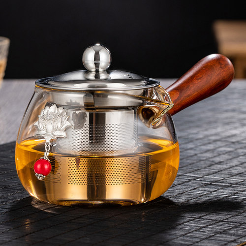 侧把公道杯茶漏一体套装加厚耐热玻璃公杯茶海分茶器过滤煮茶器