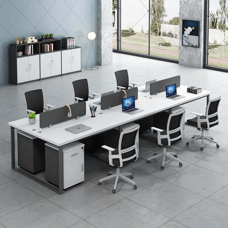 办公桌简约现代办公室家具46人位屏风卡座隔断职员工办公桌椅组合