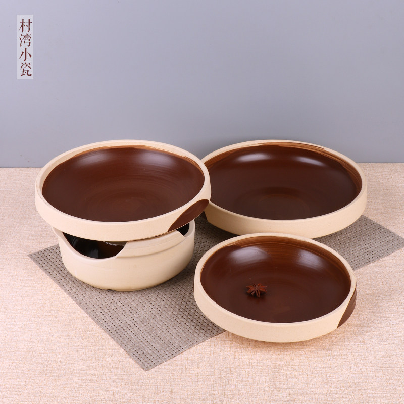 商用耐高温锂瓷锅具酒精炉子小火锅餐厅锅仔餐饮用具可明火带木盖