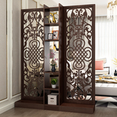 现代中式 饰门厅柜入户间厅柜酒架酒柜 家具玄关柜隔断客厅屏风装