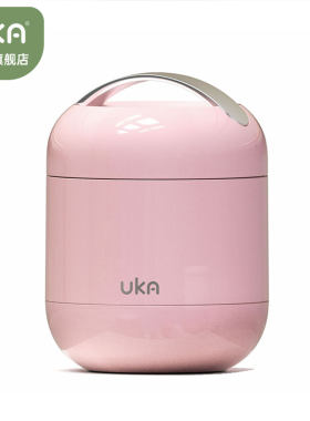 UKA玻璃内胆保温饭盒桶可微波炉加热上班族专用圆形便当盒焖烧杯