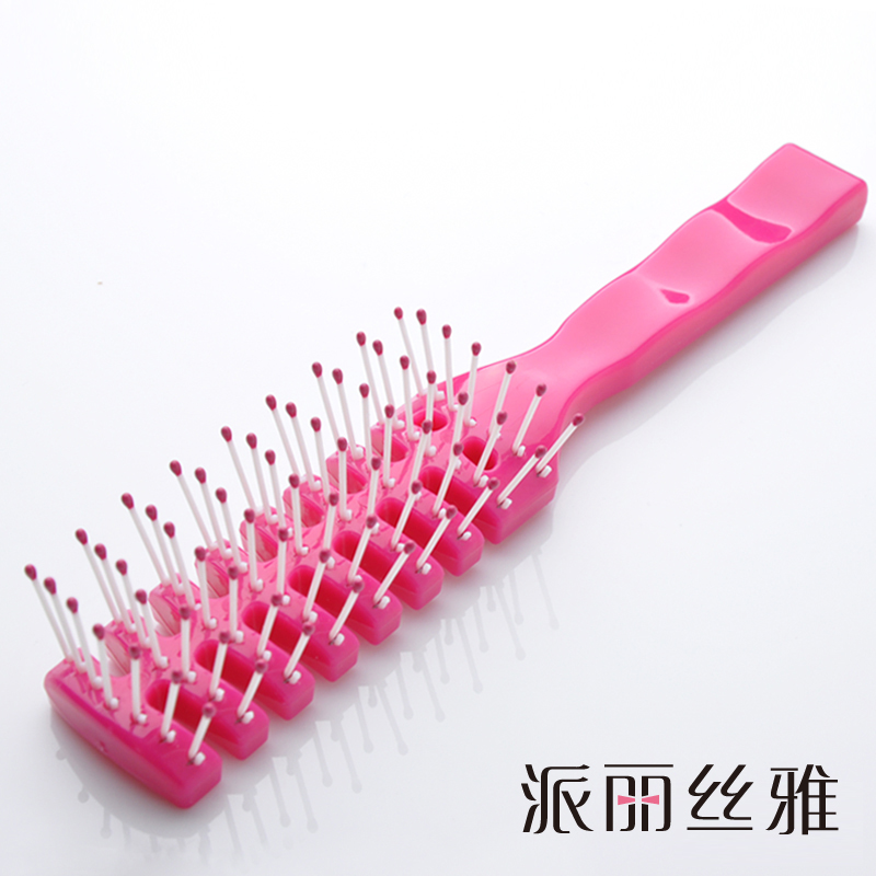 派丽丝雅 高档彩色塑料排骨梳 耐热防静电梳子 卷发造型梳 按摩梳