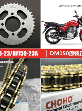 适用翼爽DM125/HJ125-23/150-23A摩托车套链牙盘链盘链轮油封链条