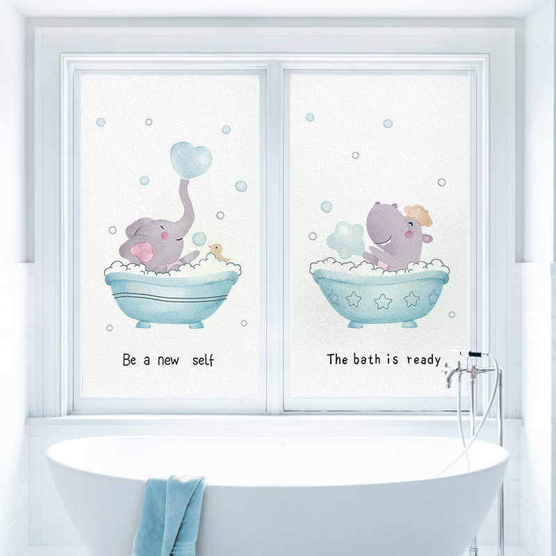 卫生间窗户贴纸防走光防窥玻璃贴膜防水磨砂窗纸淋浴间可移门贴纸