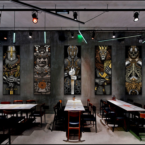 工业风格咖啡厅酒吧挂画餐厅装饰画ktv个性台球室纹身店网吧墙画