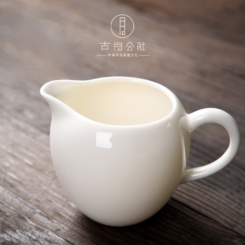 白瓷公道杯大号陶瓷家用简约功夫茶具茶分茶器公道壶小号公杯