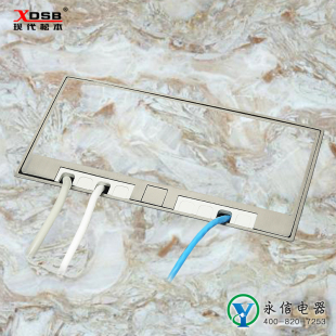 地插 空体 大理石地插座双位86型不锈钢防水地板插座隐藏式 嵌入式