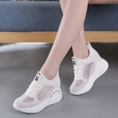 夏 内增高女鞋 新款 2021夏季 透气运动休闲鞋 凉鞋 韩版 女鞋 小白鞋 小码
