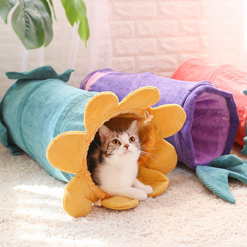 水果造型猫隧道猫睡袋猫帐篷猫垫子自嗨猫咪玩具可折叠滚地龙猫窝
