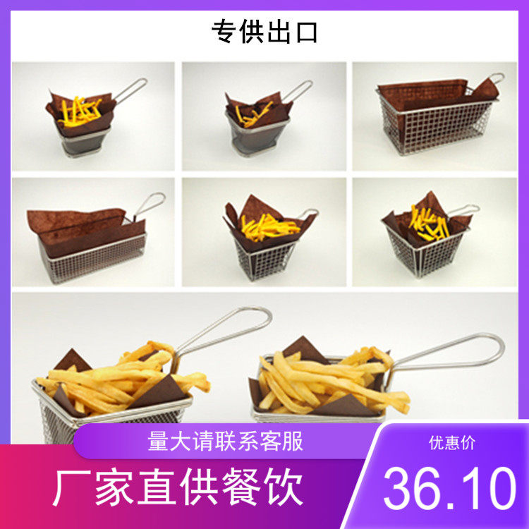 原木色牛皮纸汉堡防油纸一次性食品包装纸正方形 鸡肉卷纸500张
