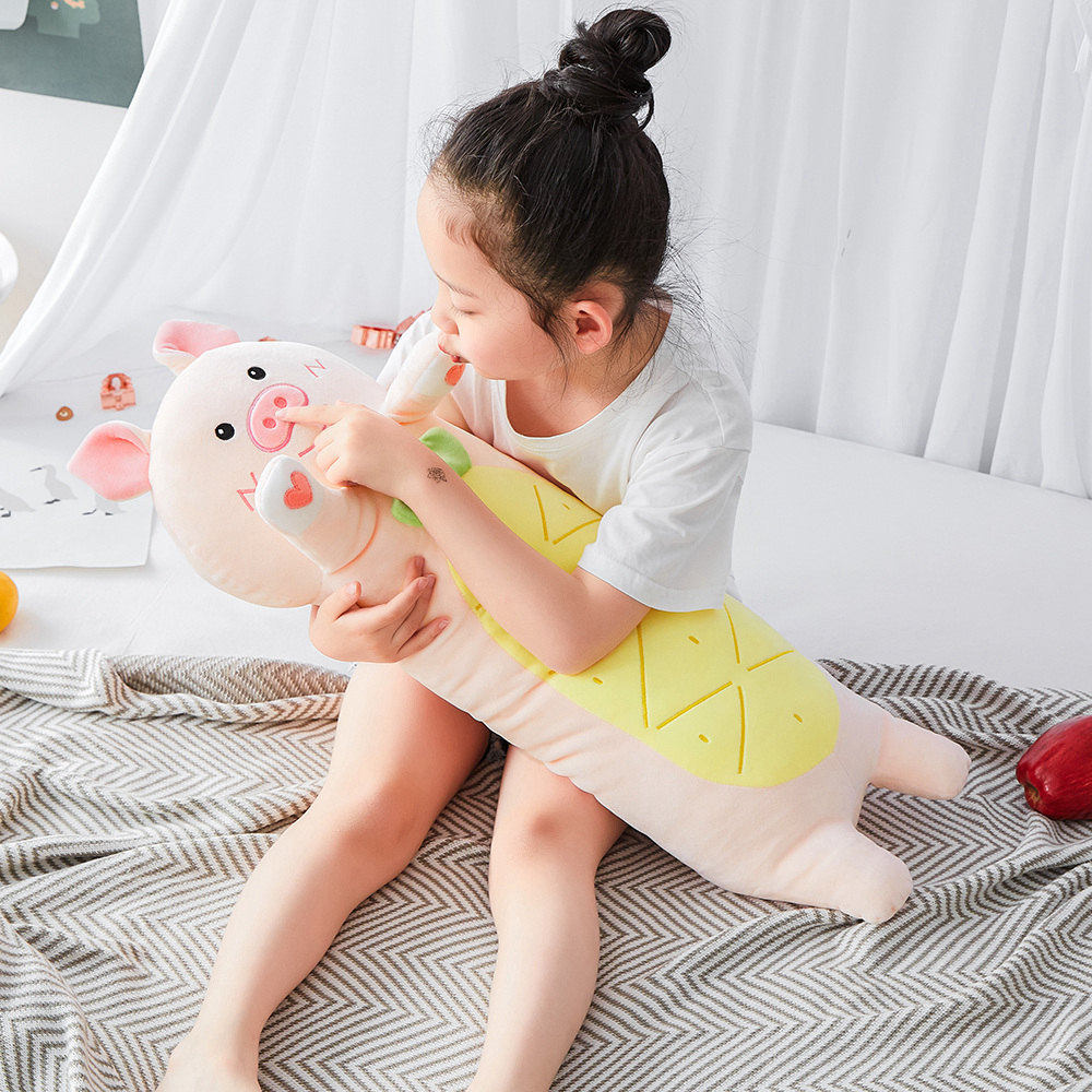 乳胶女生夹腿抱枕枕儿童陪睡觉长条可拆洗可爱圆柱靠枕卡通不变形