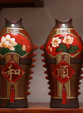 中式创意客厅家居玄关博古架饰品酒柜陶瓷摆设陶艺摆件手工工艺品