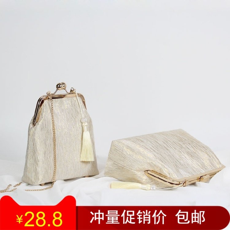 手工DIY材料包-闺蜜款 14cm 20cm流星雨金线提花方口金包 多色入