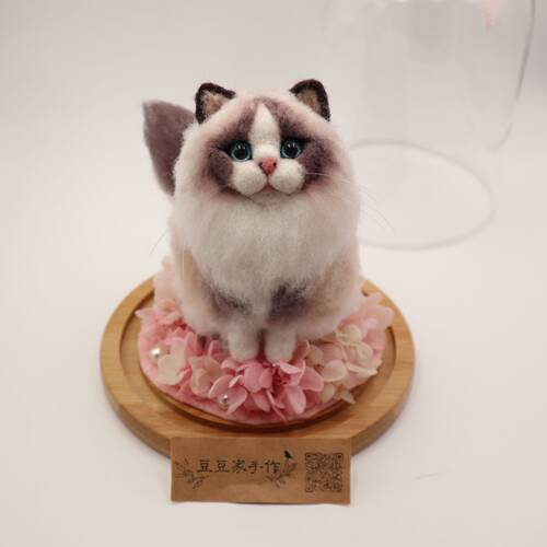 豆豆家手作羊毛毡手工定制自家宠物布偶猫缅因猫金吉拉摆件钥匙扣