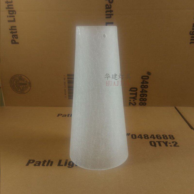 灯具配件 玻璃灯罩 餐厅吊灯 3个等分小孔冰花裂纹喇叭形玻璃灯罩
