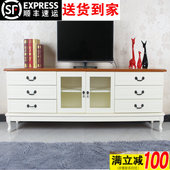 乡村地柜加高款 美式 卧室电视机柜简约田园中式 实木电视柜客厅欧式