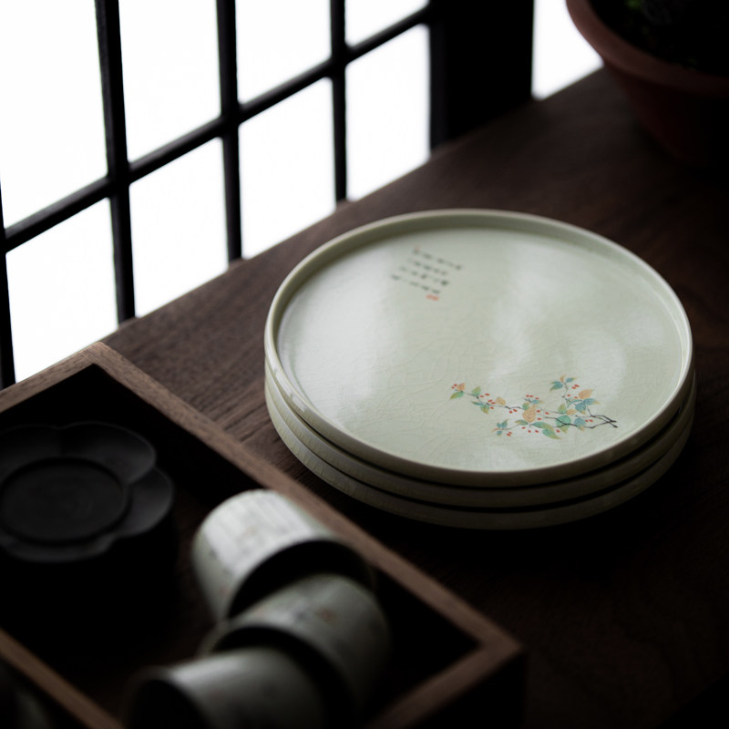 草木祠 古青冰裂纹陶瓷壶承茶壶托盘茶点盘茶道配件果盘托盘茶垫,餐饮具,茶道/零配,淘宝优惠券,粉丝福利购,淘宝优惠卷