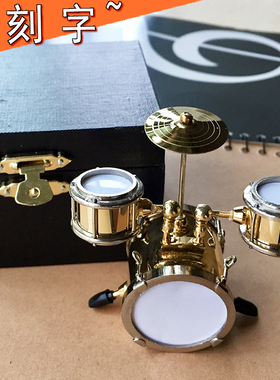 迷你架子鼓模型摆件手风琴乐谱架马林巴钢琴小军鼓手工指挥棒娃屋