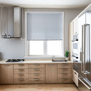 百叶窗帘定制铝合金厨房打孔厕所窗帘卧室家用防油拉绳客厅遮光