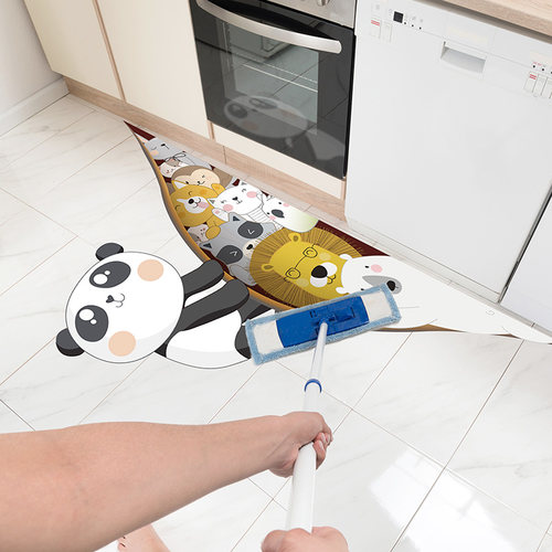 防水地贴墙纸画厨房地面贴纸卫生间遮丑贴地进门口地板好打理自粘