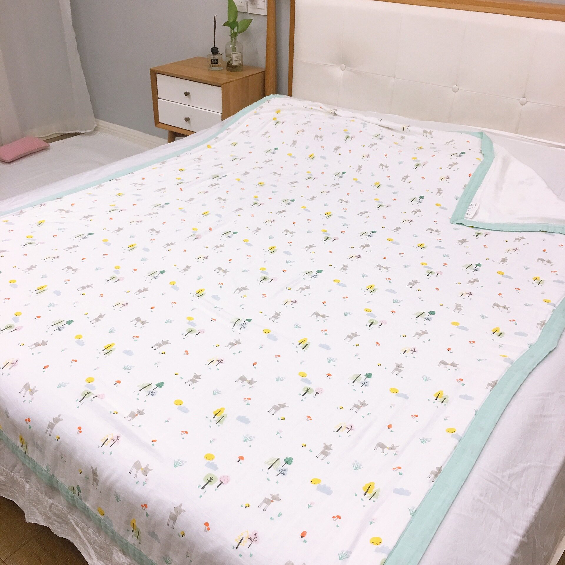 1.5*2米成人竹棉纱布毯子四层儿童空调房毛毯幼儿园小被子