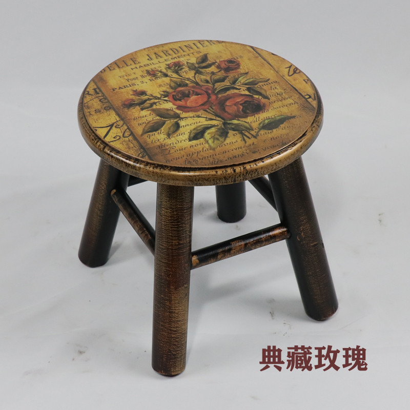 欧式简约现代实木凳子家用小圆凳创意休闲凳板凳包邮客厅茶几矮凳