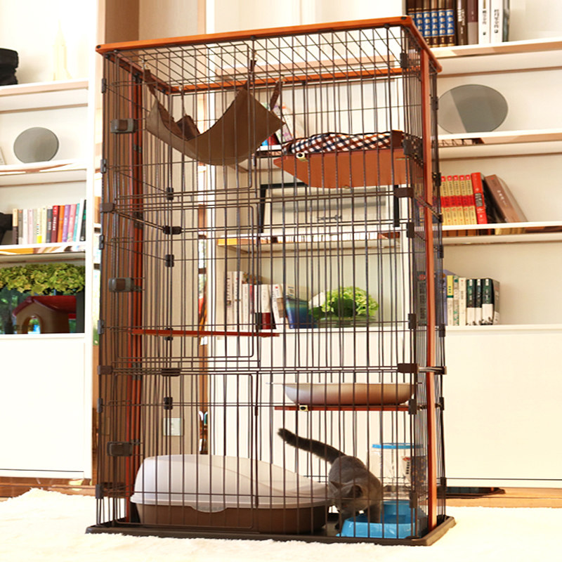 猫笼子超大猫别墅幼猫猫屋室内家用三层大号小型两层实木猫房围栏