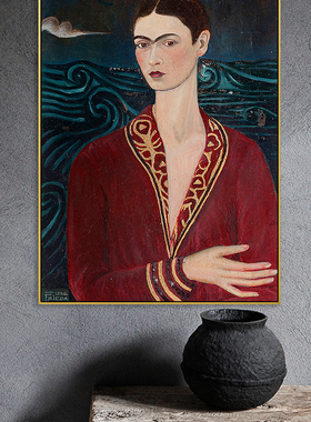 原作版本 弗里达Frida自画像艺术装饰画性冷淡风优雅轻奢小众挂画