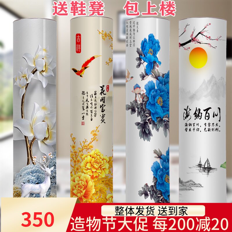 多层旋转鞋柜360度 家用墙角大容量多功能带镜子圆柱形门口鞋架