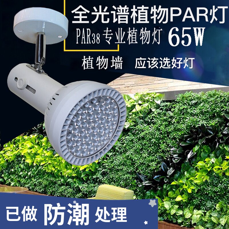 65W全光谱植物生长灯 室内假山鱼缸造景补光射灯 夹子式轨道雨林