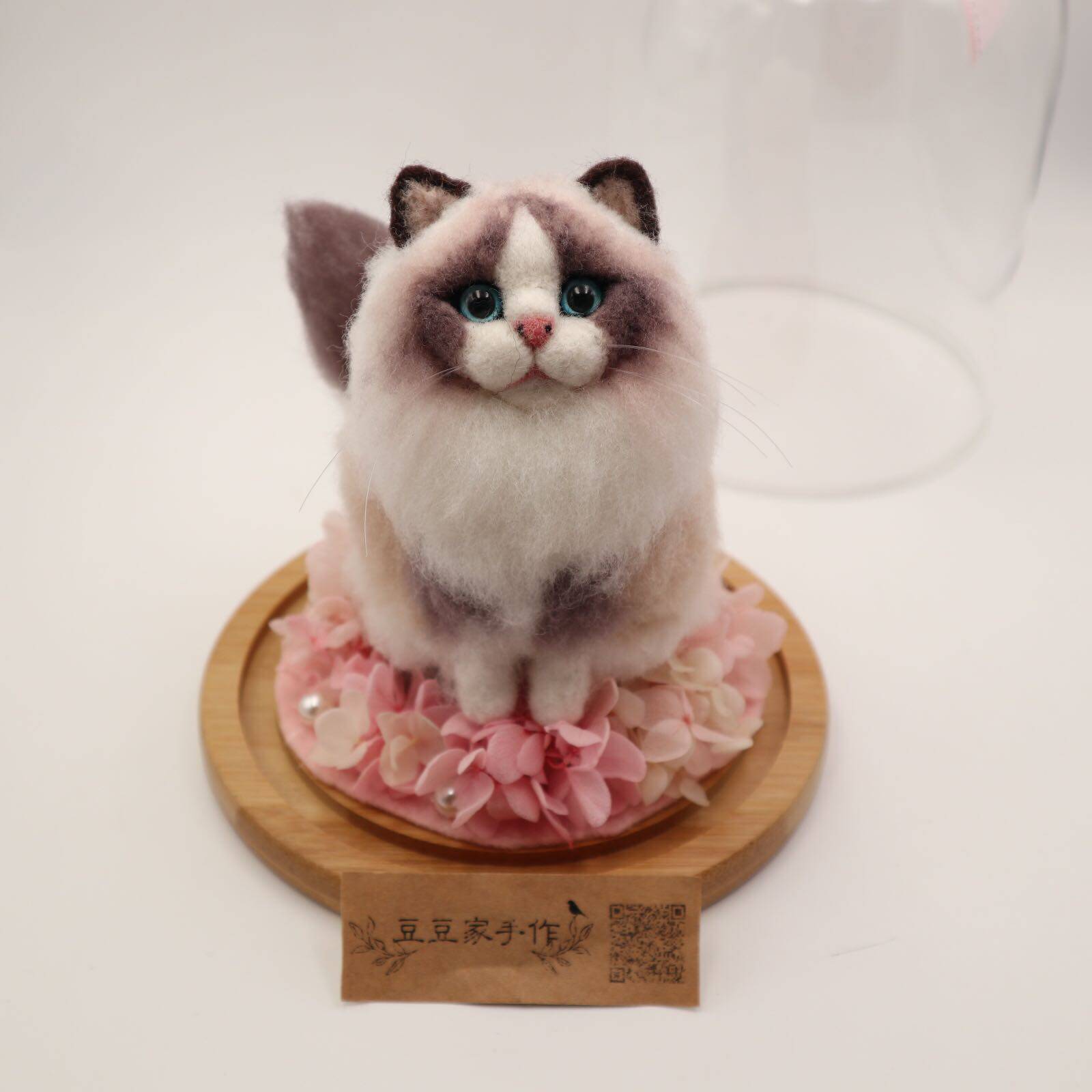 豆豆家手作羊毛毡手工定制自家宠物布偶猫缅因猫金吉拉摆件钥匙扣
