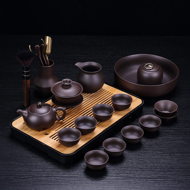 原矿紫砂功夫茶具套装高档家用泡茶壶茶杯简约办公会客整套西施壶