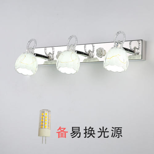 免打孔镜前灯具i卫生间浴室化梳妆台镜柜不锈钢防水雾潮壁灯镜子
