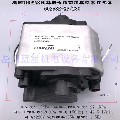 THOMAS 150129 150108 113 150109无油打气真空泵6025SE-XP/230