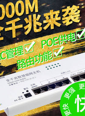 全千兆智慧家庭组网主机/弱电箱家用路由器模块条/PoE供电