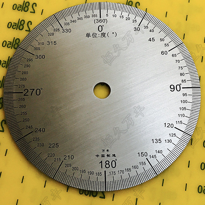 刻度盘不锈钢角度盘360度量角器圆配件90x8x2 A014直销 恒久万丰