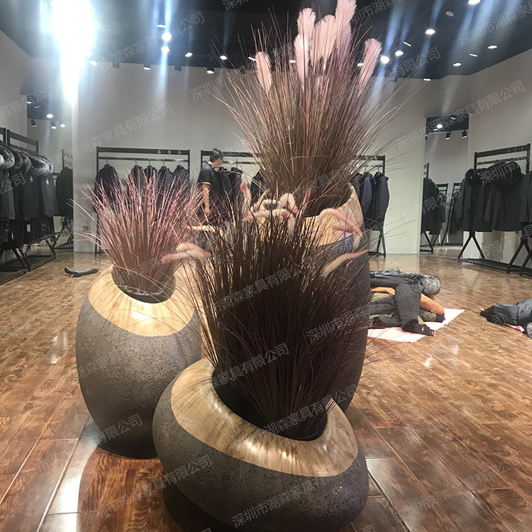 简约美式玻璃钢落地大花q盆商场高档组合摆件酒店大堂装饰花器摆