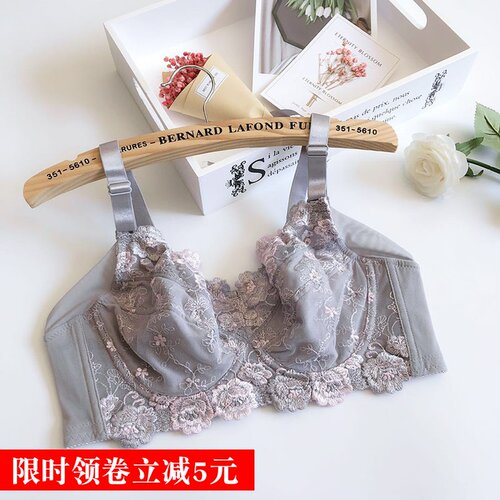 超薄全罩杯大码收副乳文胸薄款无海绵内衣胖mm大罩杯Y大胸显小胸