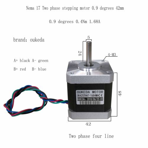 NEMA 17 Stepper Motor 0.9 42mm 42步进电机 0.9度 机身48