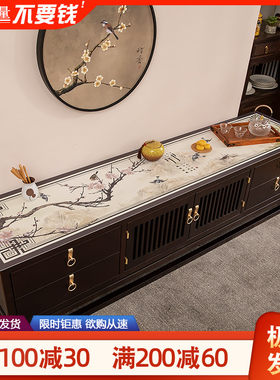 现代中式风格桌面垫免洗防水防油防烫隔热茶几垫长方形电视柜垫子