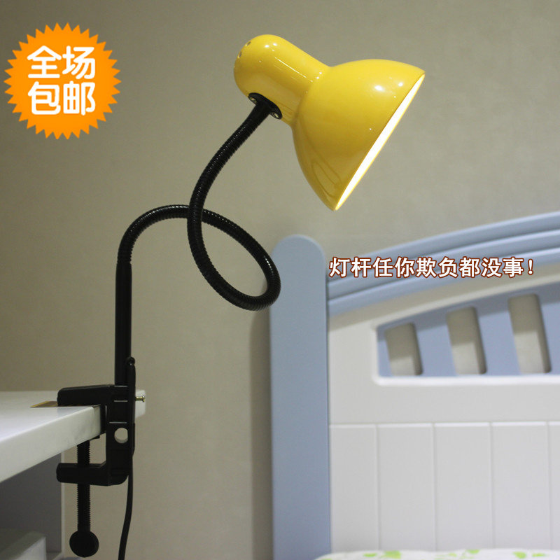 长金属软管护眼学习白炽灯调光节能LED开关卧室写字书桌夹子台灯